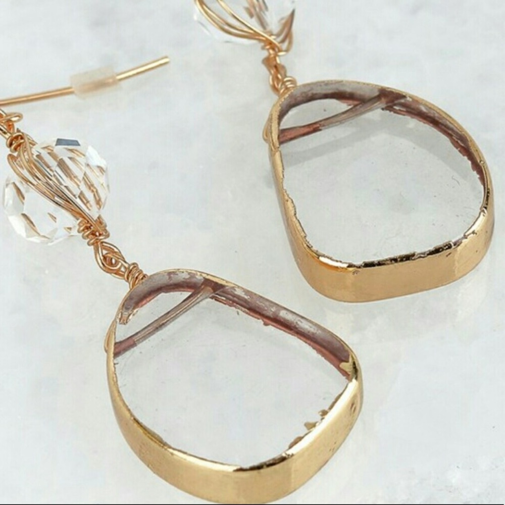 Gold Dipped Crystal Earrings